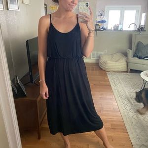 Jersey Knit Black Dress